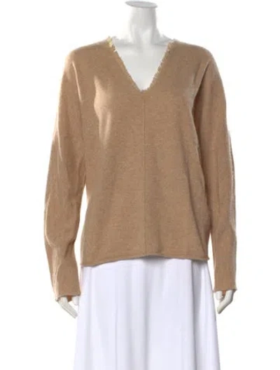 Pre-owned Vince Cashmere V-neck Sweater In Neutral