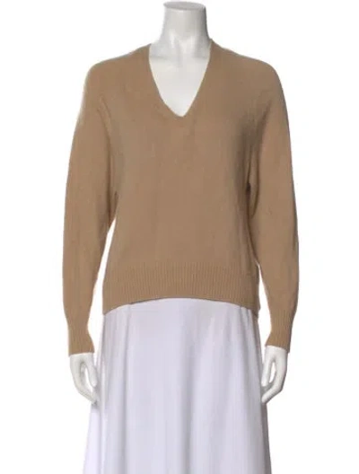 Pre-owned Vince Cashmere V-neck Sweater In Neutral