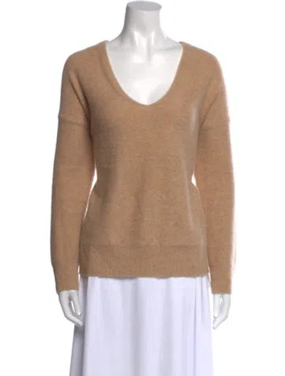 Pre-owned Vince Cashmere V-neck Sweater In Neutral