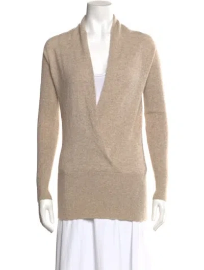 Pre-owned Vince Cashmere V-neck Sweater In Neutral