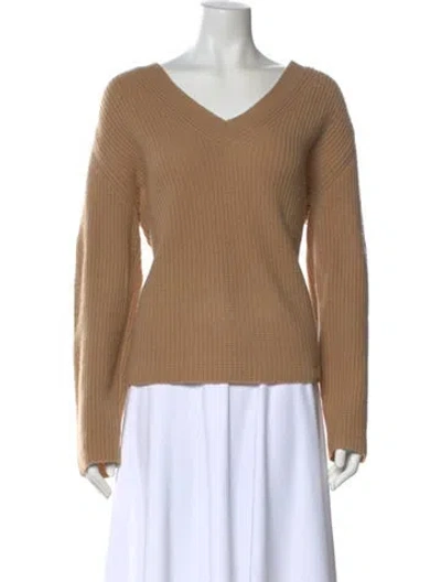 Pre-owned Vince Cashmere V-neck Sweater In Neutral