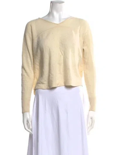 Pre-owned Vince Cashmere V-neck Sweater In Neutral