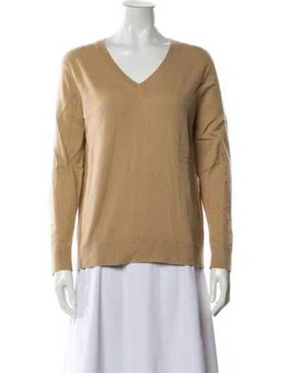 Pre-owned Vince Cashmere V-neck Sweater In Neutral
