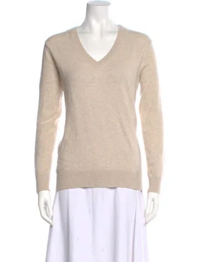 Pre-owned Vince Cashmere V-neck Sweater In Neutral
