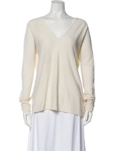 Pre-owned Vince Cashmere V-neck Sweater In Neutral