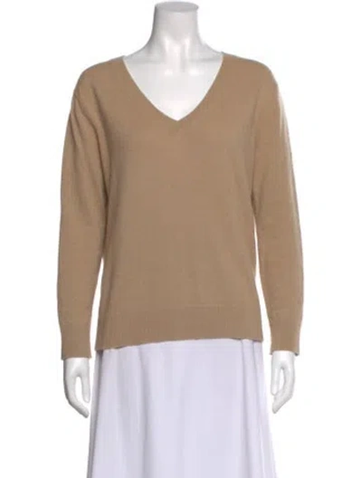 Pre-owned Vince Cashmere V-neck Sweater In Neutral