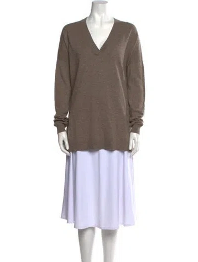 Pre-owned Vince Cashmere V-neck Sweater In Neutral