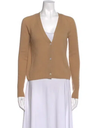 Pre-owned Vince Cashmere V-neck Sweater In Neutral