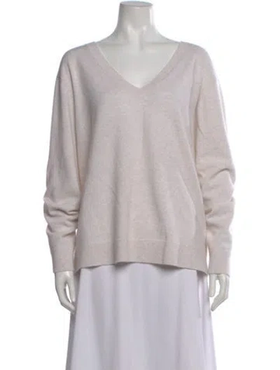 Pre-owned Vince Cashmere V-neck Sweater In Neutral
