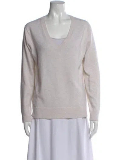Pre-owned Vince Cashmere V-neck Sweater In Neutral