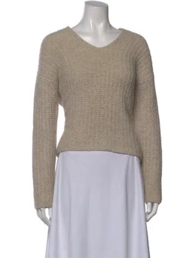Pre-owned Vince Cashmere V-neck Sweater In Neutral