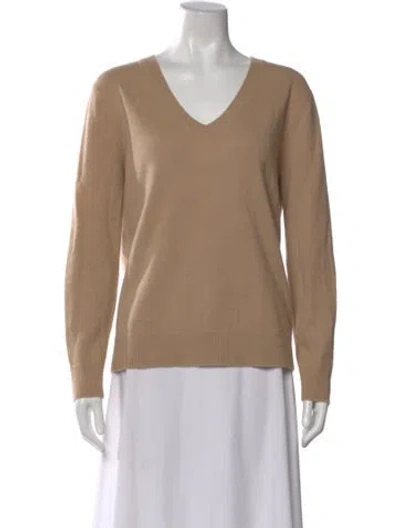 Pre-owned Vince Cashmere V-neck Sweater In Neutral
