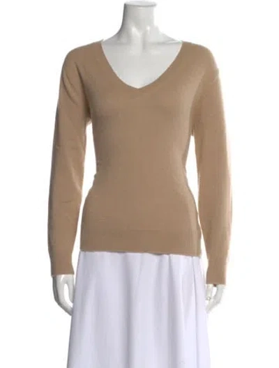 Pre-owned Vince Cashmere V-neck Sweater In Neutral