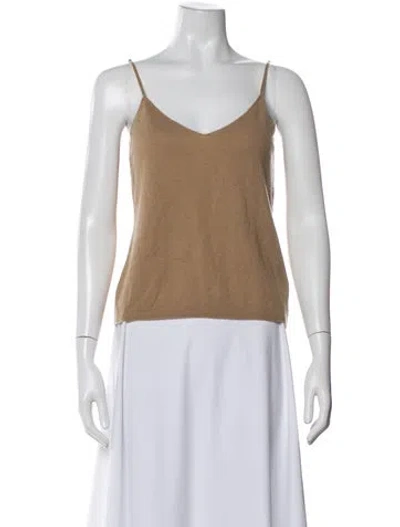 Pre-owned Vince Cashmere V-neck Sweater In Neutral