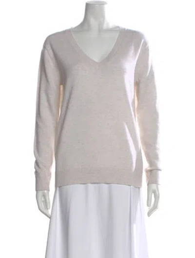 Pre-owned Vince Cashmere V-neck Sweater In Neutral
