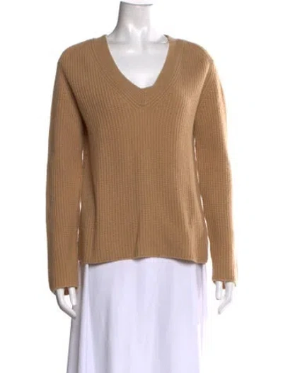 Pre-owned Vince Cashmere V-neck Sweater In Neutral