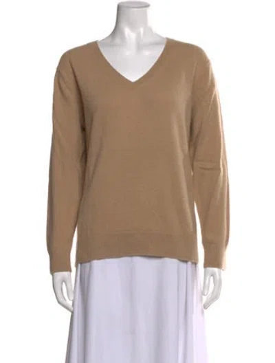 Pre-owned Vince Cashmere V-neck Sweater In Neutral