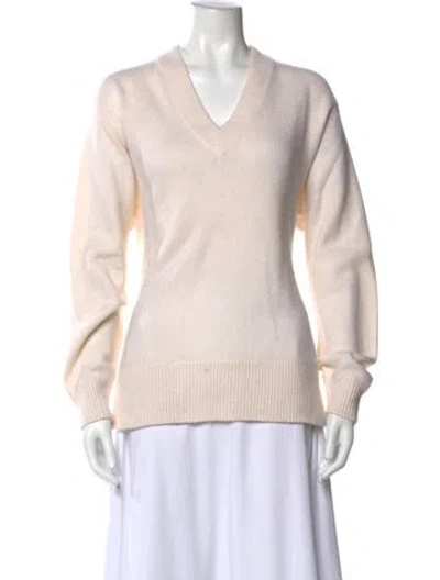 Pre-owned Vince Cashmere V-neck Sweater In Neutral