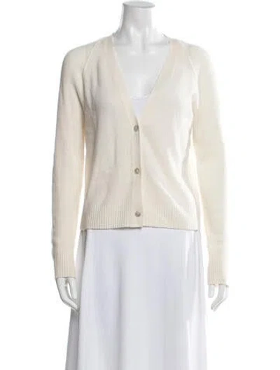 Pre-owned Vince Cashmere V-neck Sweater In Neutral