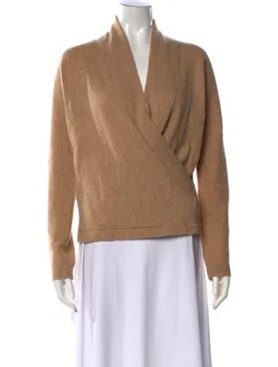 Pre-owned Vince Cashmere V-neck Sweater In Neutral