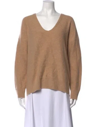 Pre-owned Vince Cashmere V-neck Sweater In Neutral