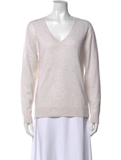 Pre-owned Vince Cashmere V-neck Sweater In Neutral