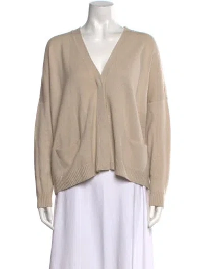 Pre-owned Vince Cashmere V-neck Sweater In Neutral