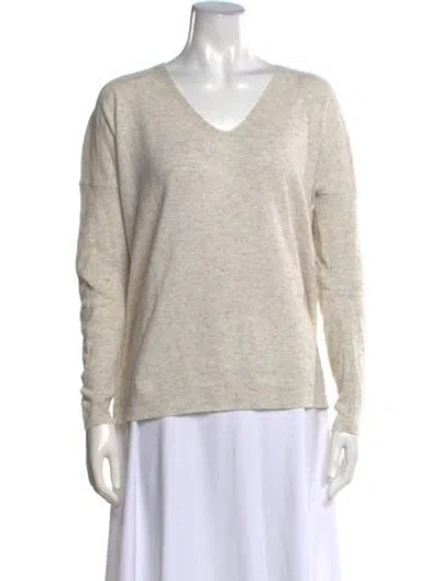 Pre-owned Vince Cashmere V-neck Sweater In Neutral