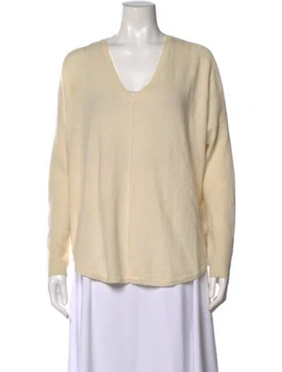 Pre-owned Vince Cashmere V-neck Sweater In Neutral