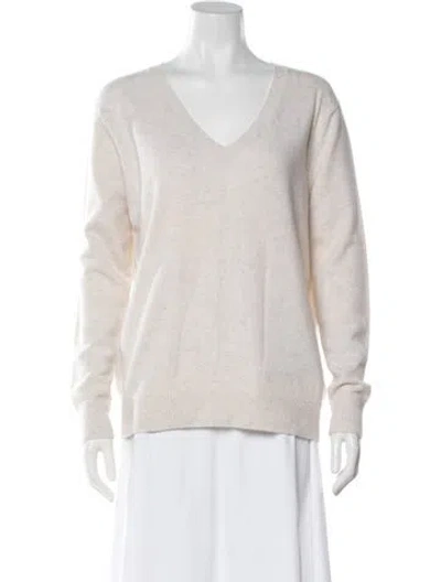 Pre-owned Vince Cashmere V-neck Sweater In Neutral