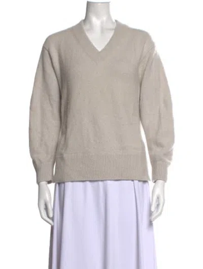 Pre-owned Vince Cashmere V-neck Sweater In Neutrals