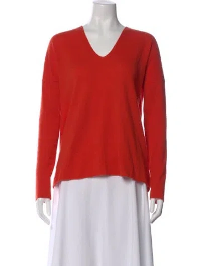 Pre-owned Vince Cashmere V-neck Sweater In Orange