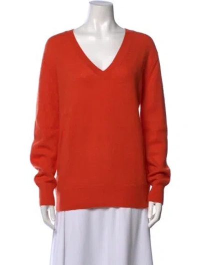 Pre-owned Vince Cashmere V-neck Sweater In Orange