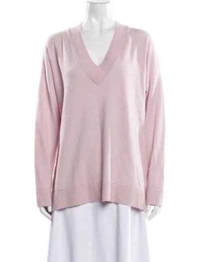Pre-owned Vince Cashmere V-neck Sweater In Pink