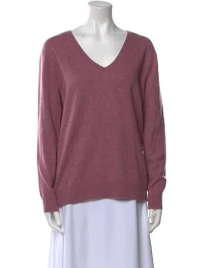 Pre-owned Vince Cashmere V-neck Sweater In Pink