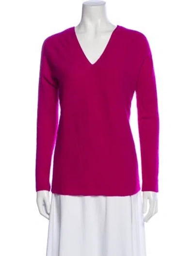 Pre-owned Vince Cashmere V-neck Sweater In Pink
