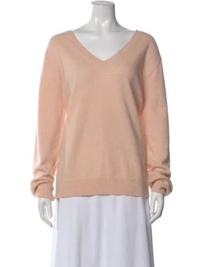 Pre-owned Vince Cashmere V-neck Sweater In Pink