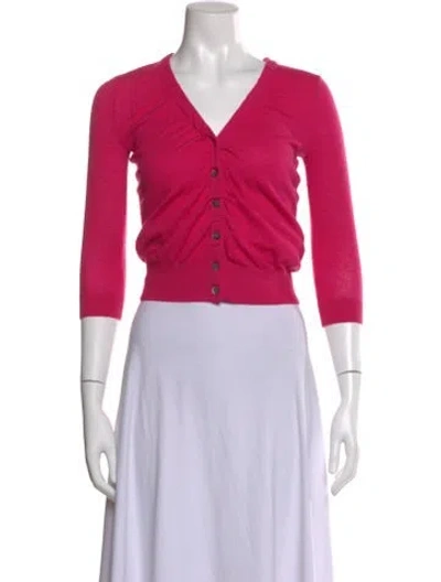 Pre-owned Vince Cashmere V-neck Sweater In Pink