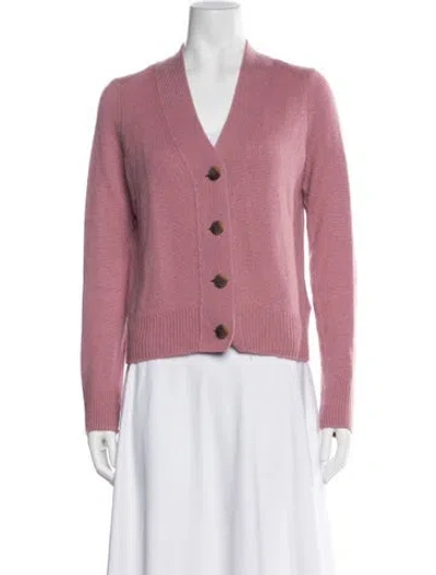 Pre-owned Vince Cashmere V-neck Sweater In Pink
