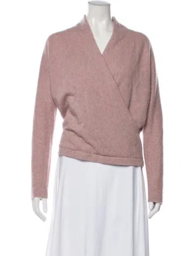 Pre-owned Vince Cashmere V-neck Sweater In Pink
