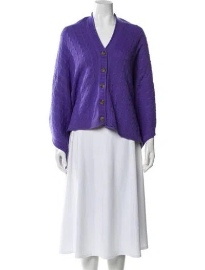 Pre-owned Vince Cashmere V-neck Sweater In Purple