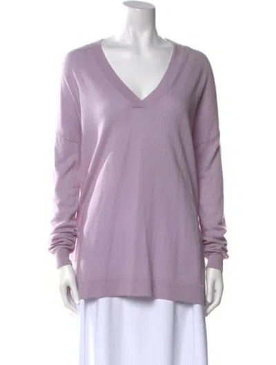 Pre-owned Vince Cashmere V-neck Sweater In Purple