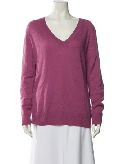 Pre-owned Vince Cashmere V-neck Sweater In Purple