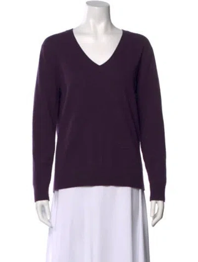 Pre-owned Vince Cashmere V-neck Sweater In Purple