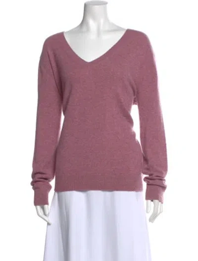 Pre-owned Vince Cashmere V-neck Sweater In Purple