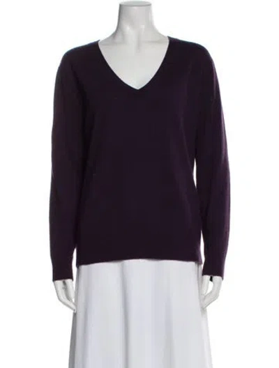 Pre-owned Vince Cashmere V-neck Sweater In Purple