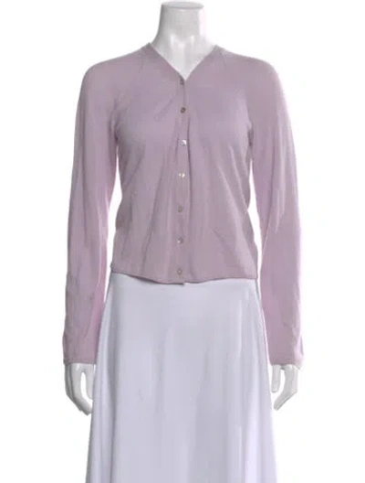 Pre-owned Vince Cashmere V-neck Sweater In Purple