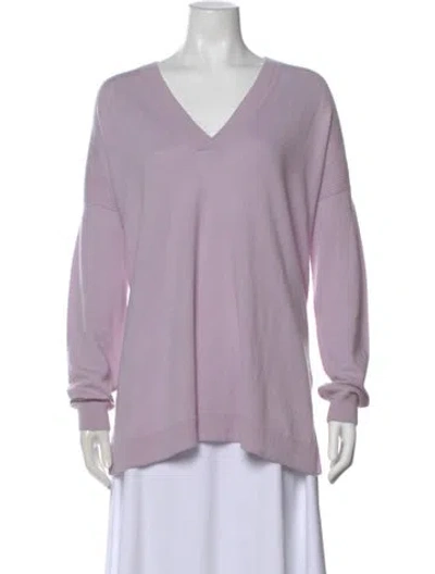 Pre-owned Vince Cashmere V-neck Sweater In Purple
