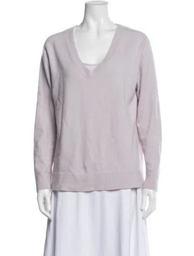 Pre-owned Vince Cashmere V-neck Sweater In Purple
