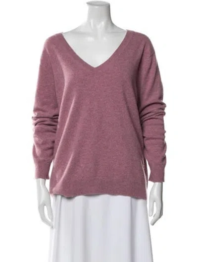 Pre-owned Vince Cashmere V-neck Sweater In Purple